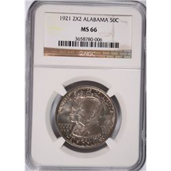 1921 2X2 ALABAMA COMMEN HALF DOLLAR NGC MS-66 !!!!