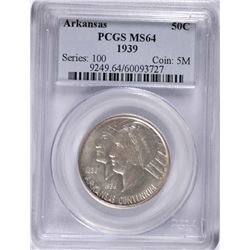 1939 ARKANSAS COMMEN HALF DOLLAR PCGS MS-64