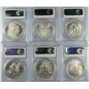 Image 2 : 2002, 2003, 2004, 2005, 2006 & 2007 AMERICAN SILVER EAGLES, ALL PCGS MS-69!