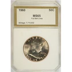 1960 FRANKLIN HALF DOLLAR, PCI MS-65 FBL