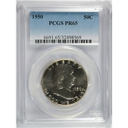 1950 FRANKLIN HALF DOLLAR, PCGS PR-65 GEM