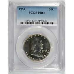 1952 FRANKLIN HALF DOLLAR, PCGS PR-66