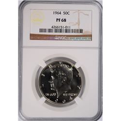 1964 KENNEDY HALF DOLLAR, NGC PROOF-68 SUPERB!