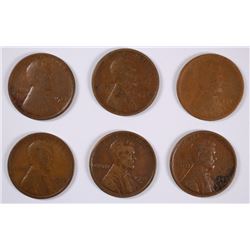 (6) 1922-D LINCOLN CENTS