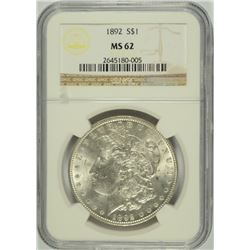 1892 MORGAN DOLLAR NGC MS-62