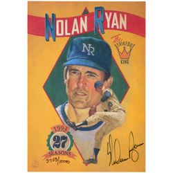 Nolan Ryan Signed LE 3x5 Lithograph (JSA COA)