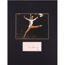 Nadia Comaneci Signed Olympics Custom Matted Cut Display (JSA COA)