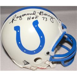 Raymond Berry Signed Colts Mini Helmet Inscribed "HOF 73" (JSA COA)