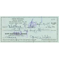 Gene Wilder Signed 1974 Personal Bank Check (JSA COA)