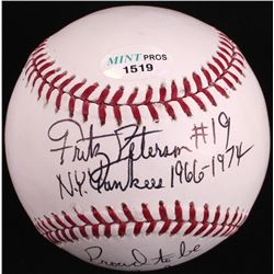 Fritz Peterson Signed OML Baseball Inscribed "N.Y. Yankees 1966-1972" & "Proud To Be A N.Y. Yankee" 