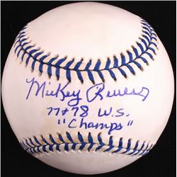 Mickey Rivers Signed OAL Baseball Inscribed "77 & 78 W.S. Champs" (JSA COA)
