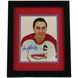 Jean Beliveau Signed Canadiens 13x16 Custom Framed Photo Display (JSA COA)