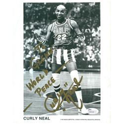 Curly Neal Signed Globetrotters 8x10 Photo Inscribed "World Peace" (JSA COA)