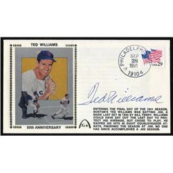 Ted Williams Signed "50th Anniversary" Gateway Stamp Company FDC Envelope (JSA ALOA)