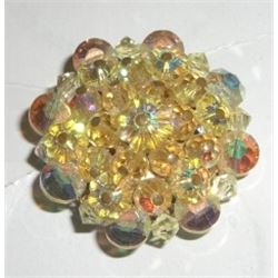 Yellow Flower Sequin Vintage Pin