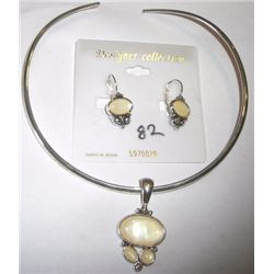 sterling silver earrings and necklace set