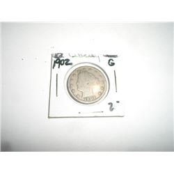 1902 Liberty "V" Nickel RFD Book Value $2+ *Nice Early GOOD Grade Nickel*