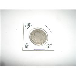 1912 Liberty "V" Nickel RFD Book Value $2+ *Nice Early GOOD Grade Nickel*