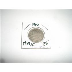 1910 Liberty "V" Nickel RFD Book Value $25+ *Nice Early VERY FINE Grade Nickel*