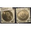 Image 1 : 101. (2) 1965 Great Britain Churchill Commemorative Crowns. KM 910. Nice Unc.