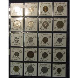 121. (20) World Coins in a Plastic Page identified with KM No., Metal size, & etc. All different. In