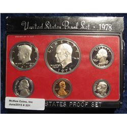 221. 1978 S U.S. Proof Set complete with a Superb Eisenhower Dollar.