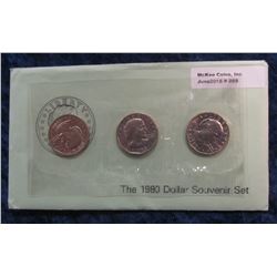 289. 1980 P,  D, & S Susan B. Anthony Dollars  in original envelope.