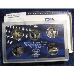 295. 2000 S U.S. Mint State Quarter Proof Set. (5 pcs.) Original as issued.