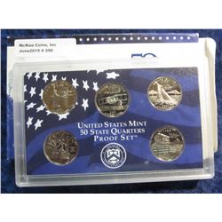 296. 2001 S U.S. Mint State Quarter Proof Set. (5 pcs.) Original as issued.