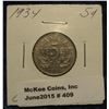 Image 1 : [409] 1934 5C Canada UNC