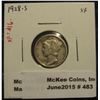 Image 1 : 483. 1928 S Mercury Dime. EF 40. EF Redbook value is $16.00.