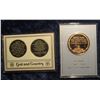 Image 2 : 622. (3) Franklin Mint Medals – 1989 Bush Inauguration and a 2 Coin “God & Country” medal set, all i