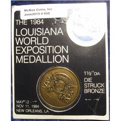 698. 1984 Louisiana World’s Fair Exposition Medallion, in the original packaging