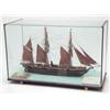 Image 1 : A scale model of the tall ship 'Alabama' mounted in a glass case with modellers label, illustrati...