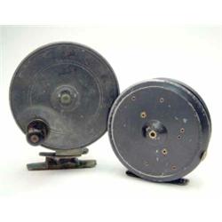 A Hardy 'The Uniqua' fly reel, with tension screw and brass foot and a 'Malloch's Patent' alloy s...