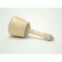 An ivory gavel with silver mounts, Sheffield 1898, with turned handle and mallet body, makers mar...