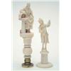 Image 1 : A French 19th century carved ivory figural seal, the handle carved with a woman with a basket, 4i...
