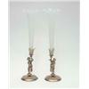 Image 1 : A pair of French late 19th century gilt bronze and frosted glass vases, each tapering tall vase s...