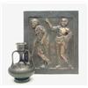 Image 1 : A late 19th century Italian bronze vase of Roman design, with twin loop handles, 7ins, and a copp...