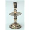 Image 1 : A late 17th century Dutch brass Heemskerk candlestick, with baluster stem and wide mid drip tray,...