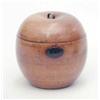 Image 1 : A George III fruitwood apple shaped tea caddy, with iron escutcheon and lock, the stalk replaced...