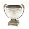 Image 1 : A Victorian gilt bronze mounted cut-glass bowl by F & C Osler, the bowl cut with bevelled squares...