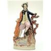 Image 1 : A Victorian Staffordshire earthenware figure, of a shepherd amidst bocage (lamb missing) 13ins...