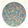 Image 1 : A Longwy earthenware wall plate, painted with bright stylised flowers in a cloisonne effect again...