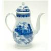 Image 1 : A late 18th century pearlware coffee pot, of baluster shape with domed cover, painted with orient...