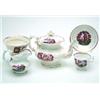 Image 1 : An early Victorian bone china 15-piece part tea set, including teapot printed Faith, Hope and Cha...