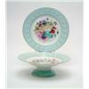 Image 1 : A late 19th century French porcelain dessert set, two comports and 3 plates floral-painted with c...