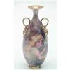 Image 1 : A Royal Doulton bone china vase, painted with a young girl and butterfly by Leslie Johnson, twin...