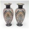 Image 1 : A pair of Royal Doulton glazed stoneware baluster vases, by Eliza Simmance with pate-sur-pate typ...
