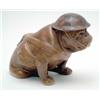 Image 1 : A Royal Doulton model of a Bull Dog, wearing a tin helmet and carrying a satchel, finished in bro...